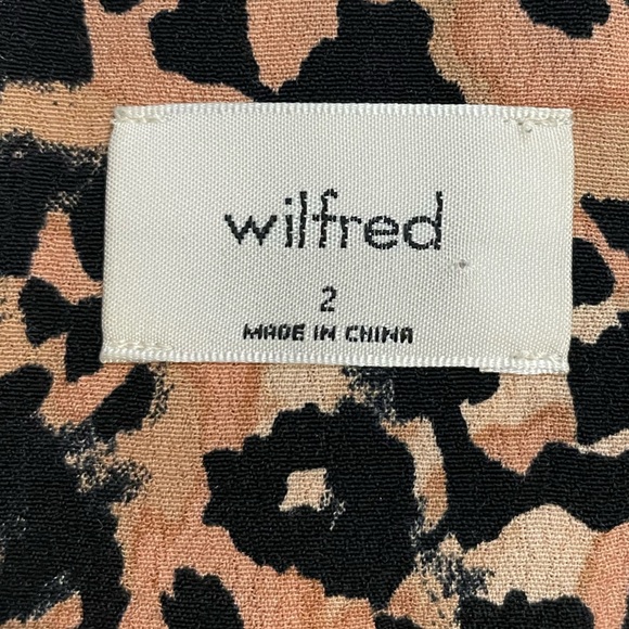Aritzia Wilfred Isabelle Mini Dress Almond/Black Animal Print Size 2 - Picture 7 of 9